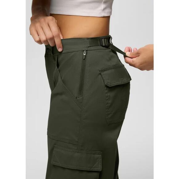 Prana Stretch Zion Cargo Pant Women's 2 Spruce 29" Inseam Relaxed Fit Straight - Picture 4 of 13